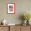 wyooxoo 9x12 Picture Frame Made of Solid Wood Photo Frame Display Pictures 6x8 with Mat or 9x12 Without Mat Colorful Frame For Table top Display or Wall, Red, 1 Pack