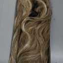 REECHO Ponytail Extension, 24" Claw Clip Ponytail Extension Wavy Ponytails Hair Extensions Jaw Clip on Pony Tails Natural Synthetic Hairpiece for Women Daily, Honey Blonde with Highlights