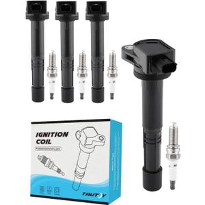 UF602 Ignition Coil Pack Iridium Spark Plugs 4PCS (2.4L Only) For Acura ILX 2013-2015,For Honda Accord 2008-2012,Civic 2012-2015,Crosstour 2012-2015,CR-V 2010-2014, C1662 5C1719 LKR7BGPS 97390