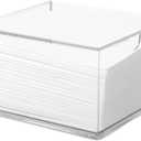 Klmnop Disposable Face Towel Holder, Clear Storage Box with Drawer for Face XL Towels, Stackable Face Towel Box for Bathroom and Vanity(Clear)