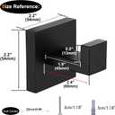 Nolimas Towel Hook Stainless Steel Bathroom Rustproof Clothes Towel Coat Hook Wall Mounted Square Toilet Kitchen, Heavy Duty Door Hanger, 2 Pack, Matte Black