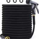 Garden Hose 50ft, Non-Expanding Water Hose Ultra Lightweight, Kink-Free, Sturdy, Flexible, with 10-Pattern Spray Nozzle, 3/4" Brass Alloy ConnectorsAbrasion Resistant Hose for Yard, Outdoor,Camper