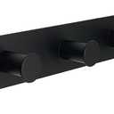 Coat Rack Wall Mounted, Black Coat Hooks Adhesive & Screw in, Stainless Steel Door Hooks for Hanging Hat Towels Clothes, Hook Rail with 6 Round Hangers