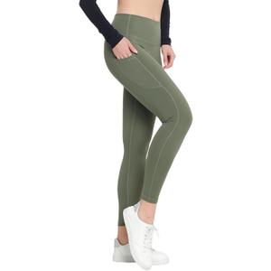 Womens Leggings High Waisted Lounge Legging 25" Inseam Gym Workout Leggings for Women Buttery Soft Yoga Pants (Green, L)