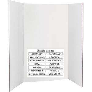 White Tri-Fold Presentation Board 28" X 40" Corrugated Tabletop Display Exhibition Board Lightweight and Portable with Smooth Surface Great for school projects and business presentations - By Emraw