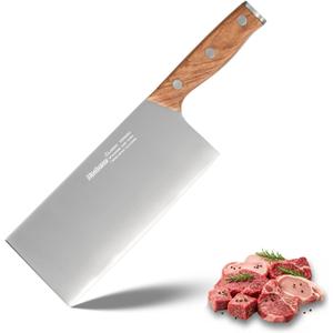 8-inch Meat Cleaver, Vegetable Knife, High Carbon 3 Layers Clad Steel with Ultra Sharp Edge,Full Tang Rosewood Handle,Professional Cleaver Knife for Restaurant Home Business Gift Option