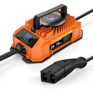 Kohree Golf Cart Charger 36 Volt 18 Amp for EZGO TXT Lead Acid Battery with LED Real-time Progress Display 2-Pin D Style Plug