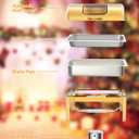 GarveeHome Roll Top Chafing Dish for Buffet, 9QT Retangle Stainless Steel Food Warmer Server with Visible Lid Water Pan Stand Fuel Holder Clip,for Parties, Birthday, Hotels and Weddings, Gold