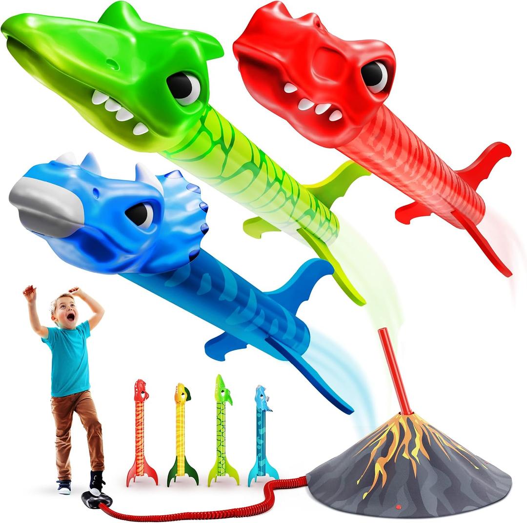 Ninja Blast Dinosaur Toy Rocket Launcher for Kids Toys for Kids 3-5 5-7 4-6 - Outdoor Toys for Kid Ages 4-8 - 3 4 Year Old Boy Birthday Gift - Gifts for Boys Age 3 4 5 6 Years Toy for Toddlers, Appropriate for Kids Aged 3 and Above