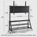 YITAHOME Rolling TV Stand with Lockable Wheels and Mount for up to 75 Inch TVs, Mobile TV Cart with Power Outlets for Living Room, Dining Room & Outdoor Use, Black Oak (VESA 600mm × 400mm)