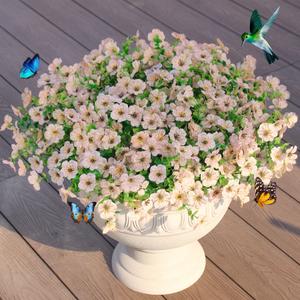 Faux Flowers for Outdoor Planters 16 Bundles UV Resistant Fake Artificial Eucalyptus Plants Outside Spring Summer Yard Decoration Realistic Silk Daisy for Patio,Front Porch,Garden,Pots Decor