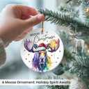 4 x Colorful Moose Christmas Ornaments 2025 - Animal Lovers Gifts for Women and Men, Unique Moose Gifts, Christmas Tree Deer Decor