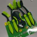 Pine-Sol Scrub Brush Set - Long Handle Cleaning Brushes with Heavy Duty Bristles and Comfort Grip - Scrubbers for Kitchen, Household, and Dishwashing, 5 Pieces