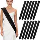 12 Pcs Blank Satin Sash, Plain Sashes, Black Sashes for DIY Beauty Pageants Birthday Wedding Graduation Homecoming Beauty Queen Senior Night Party Decorations