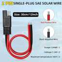 Frienda 8 Pack 12 Awg SAE Connectors Cable 1 Feet SAE Extension Cable Compatible with 2 Pin Single Plug Disconnect, Power Automotive Extension Connectors for Motorcycles, Cars, Solar Panels, Chargers