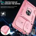 LeYi Compatible for Samsung Galaxy A36-5G Phone Case: Samsung A36 5G Case with Screen Protector X 2, Slide Camera Cover with Magnetic Stand, Heavy Duty Shockproof para A36 Case for Women Girl, Pink