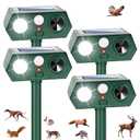 Sonic Fortress Pro Deer Repellent Devices, Solar Ultrasonic Racoon Squirrel Repellent Outdoor IP65 Motion Activated Animal Repeller Cat Deterrent Light to Scare Rabbit Dog Skunk Out of Garden Yard(4)