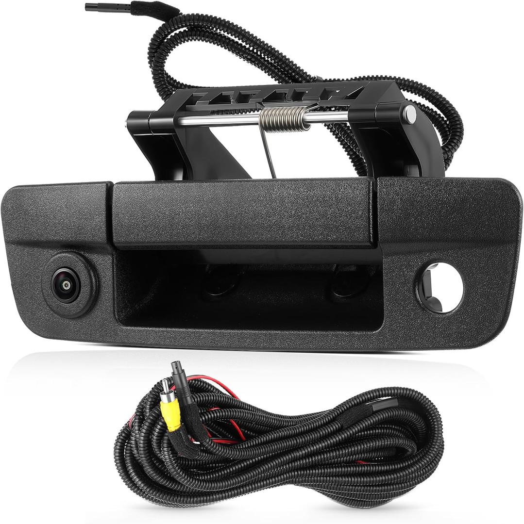 Tailgate Handle Backup Camera Fit for Dodge RAM 1500 2009-2017,Fit for Dodge RAM 2500 3500 2010-2017 Tailgate Reversing Rear View Park Assist Camera RCA Plug Replaces 68084284AB