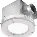 Homewerks 7117-02-HW Bathroom Fan Integrated LED Light Ceiling Mount Exhaust Ventilation 1.5 Sones 80 CFM, Frosted