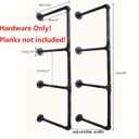 BIXIRAO 3 level Wall Mounted Iron Floating Pipe Shelves/Racks/Storage/Bookcases, DIY Open Bookshelves/Shelving for Kitchen/Office, Retro Black,(4-Tier Shelf Brackets,Not Include Planks)