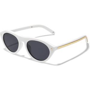SODQW Cat Eye Sunglasses for Women Trendy Retro Oval Frame with UV Protection for Travel & Everyday Wear
