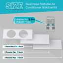 Dual Hose Portable Air Conditioner Window Kit, 5.9" Diameter Portable AC Window Vent Kit with Foam Seal Strip, Adjustable Window Seal Plates for Vertical & Horizontal Windows, White