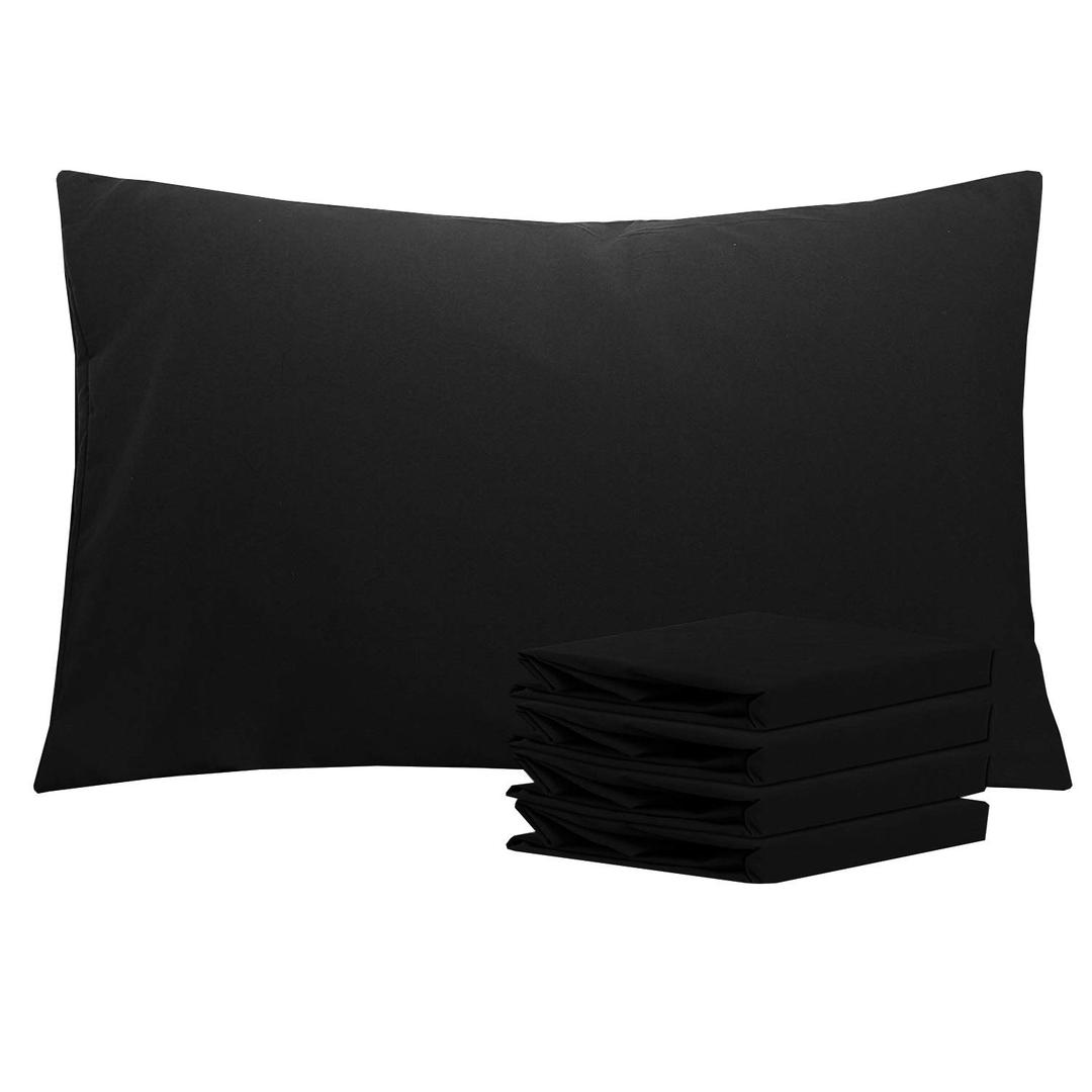 Set of 2 Black Pillowcases 30x20