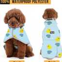 SlowTon Dog Raincoat, Adjustable Dog Rain Jacket Clear Hooded Double Layer, Waterproof Poncho with Reflective Strip Straps and Storage Pocket for Small Medium Large Dogs Puppies (DK L)