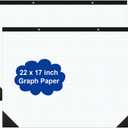 (2-Pack) Large Engineering Graph Paper - 22" x 17" Grid Paper, 100 Sheets/200 Pages, 4"x4" Grid Pad Giant Drafting Pad Sketching Graph Paper for Engineer Architect Designer Mathematician Draftsman