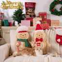 Lanpn Christmas Gingerbread Man Pillows, Christmas Decoration Winter Soft Fleece Cute Ginger Bread Throw Cushion for Sofa Bedroom Xmas Decor (20.5x13.5 inch, Boy)