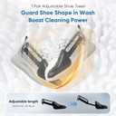 2PCS XXL Shoe Washing Machine Bag with Adjustable Shoes Trees - Heavy Duty Reusable Shoe Laundry Bag for Washer and Dryer - 360 Deep Clean & Protect Chenille Microfiber Sneakers Wash Bags - White