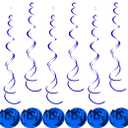 25th Birthday Party Decorations Blue Happy Birthday Banner Latex Confetti Balloons Number 25 Foil Balloon Silver Crown Star Mylar Balloon Cake Topper for Men Women Anniversary Party Supplies