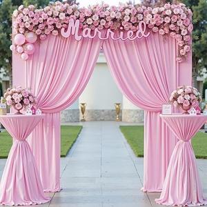 10 ft x 8 ft Pink Backdrop Curtains for Parties, Wrinkle Free Baby Pink Photography Backdrop Drapes for Wedding Grils Birthday Baby Shower Bridal Shower Party 2 Panels