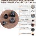 Ezprotekt Chair Leg Sliders for Carpet, 24 Pcs Chair Glides for Carpet Round, Carpet Furniture Pads Stool Leg Protectors Caps, Carpet Furniture Glides Quickly and Easily (M Fit: 7/8" to 1")