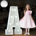 imprsv 3FT Marquee Light Up Letters, Cool White Light Up Letters A, Large Marquee Letters for Party Decorations, Marry Me Light Up Letters, Baby Marquee Letters for Decor, Wedding Decor