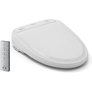 TOTO WASHLET S350e Electronic Bidet Toilet Seat with Auto Open and Close and EWATER+ Cleansing, Round, Cotton White - SW583#01