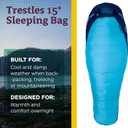 Marmot Women’s Trestles 15° Sleeping Bag | Insulated, Water-Resistant, Left-Zip, French Blue/Harbor Blue