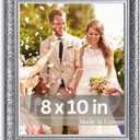 VictoR 8x10 Picture Frame Rubens Black Silver - Picture Frames 8x10 - with Shutterproof Acrylic Glass - Antique - Black 8 by 10 - only for hanging