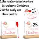 Funny Days Till Christmas Countdown Sign Christmas Countdown Calendar Acrylic Decor Xmas Vacation Sign Pink Santa Retro Decoration 4 x 4 Inch
