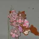 30 Pcs Pink Christmas Gingerbread Hanging Ornaments Pastel Gingerbread Ornaments Candy and House Soft PVC Christmas Tree Wall Hanging Decoration for Xmas Party Office Home Decor Winter