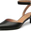 DREAM PAIRS Kitten Heels for Women Low Heel Dress Shoes Wedding Dress Closed Toe Pump Shoes Luna (9, Black)