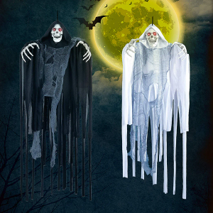 JOYIN  2 Pack Hanging Shaking Grim Reapers, 2 Pack Hanging Halloween Skeleton Ghosts Decorations, Grim Reapers for Best Halloween Outdoor Decorations