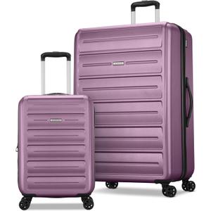 American Tourister Westridge Hardshell Luggage Set - 2 Piece Set - 20/28" Carry-On & Large Checked Luggage Set with Spinner Wheels - Expandable Hard Suitcases for Travel - Hard ABS Shell - Purple Haze