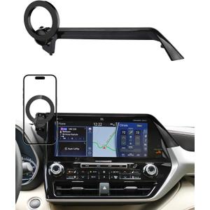 PZK Car Phone Holder for Toyota Highlander Hybrid Lmited/Platinum 2020 2021 2022-2024 2025 Accessories Only for 12.3-inch Screen Compatible with Magsafe Car Phone Mount (Not Fit 8-Inch L/LE/XLE)