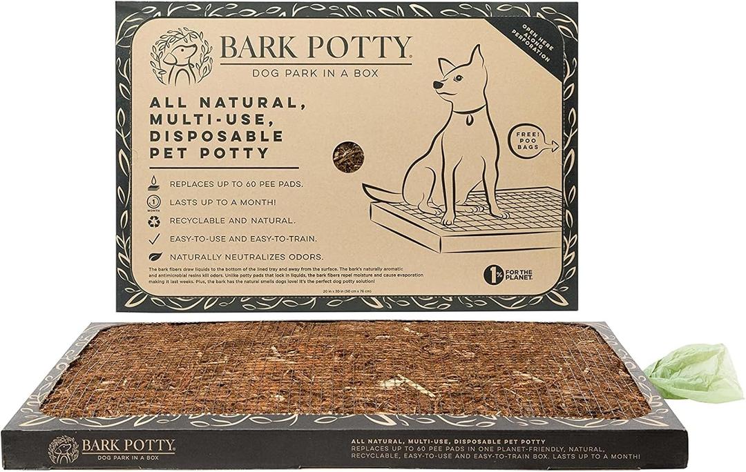 Bark Potty Disposable Training Pads, Multi Use Leak-Proof and Odor Control Puppy Pee Pads | 30 x 20 Standard Pee Pads for Dogs | Natural Bark Potty Pads for Dogs - Dog Housebreaking & Puppy Supplies