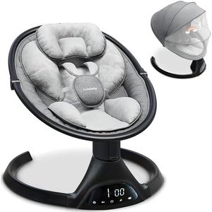 Baby Swings for Infants - Lulabelle Portable Infant Swing with Adjustable Height, 5 Sway Speeds with Remote Control, Lullaby Songs, Stationary Seat Baby Swing - for Girls & Boys.