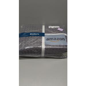 Bedsure Cooling Cotton Waffle Oversized King Blanket - Lightweight Breathable Blankets Rayon Derived from Bamboo for Hot Sleepers, Luxury Throws for Bed and Sofa Dark Grey, 120x96 Inches