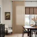 Sand Beige Linen Curtains for Living Room 126 Inches Long Simple Modern Light Filtering Semi Sheer Curtain Back Tab Rustic Home Decor Drapes Floor to Ceiling High Window for Bedroom 52x126, 2 Panels
