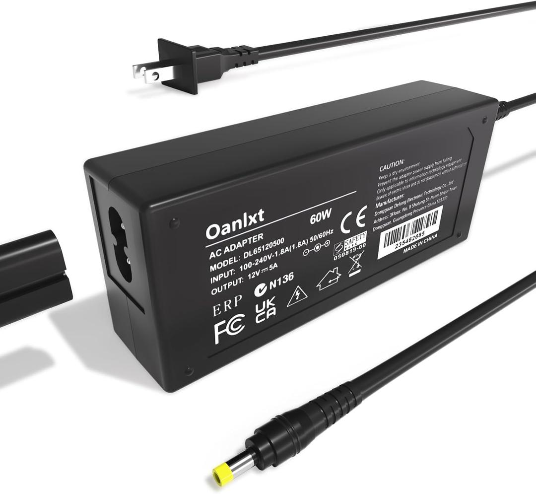 12V Power Adapter LED LCD Charger for AOC Monitor 16" 20" 22" 23" 24" 27", Dell 22" 23" 24" Screen LED LCD TV,HP Pavilion LED LCD Monitor, Insignia 19" 20" 24" 28" 32" LED TV Power Supply Cord
