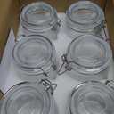 17oz Airtight Glass Jar with Lid, 6 Pack Clamp Lid Glass Storage Jars, Flip Top Food Storage Containers, Wide Mouth Thick Glass Jars for Yogurt Dessert Jam Sugar Snacks Overnight Oats Pantry Kitchen